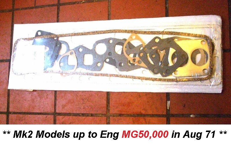 HEAD GASKET SET (Triumph 2500Pi Mk2 Saloon) (**1968- Aug 1971 Only**) 
